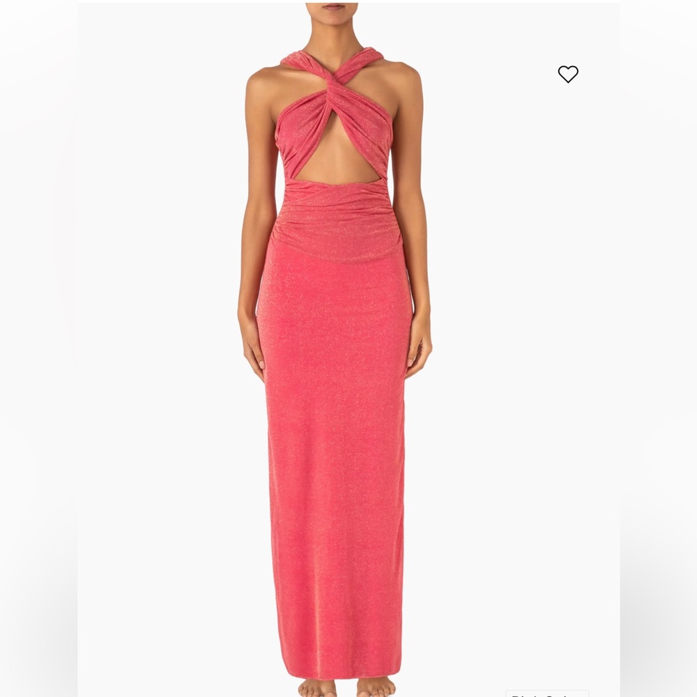 Elegant Pink Halter Maxi Dress